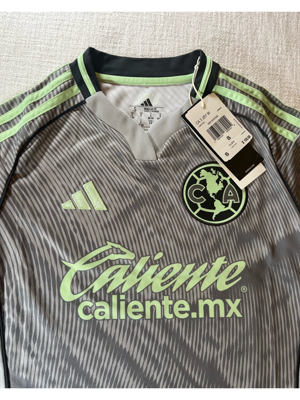Club America 2025 2026 Third Kit Jersey Adidas Grey Mint Men's Small Brand New